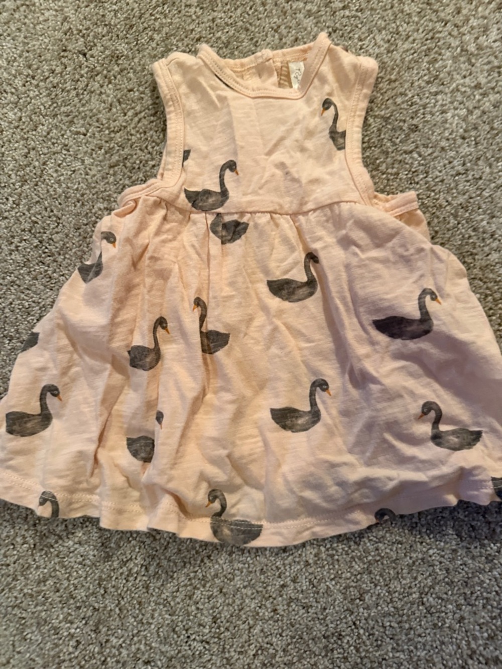 Rylee + Cru Peach Pink Swan Print Sleeveless Dress